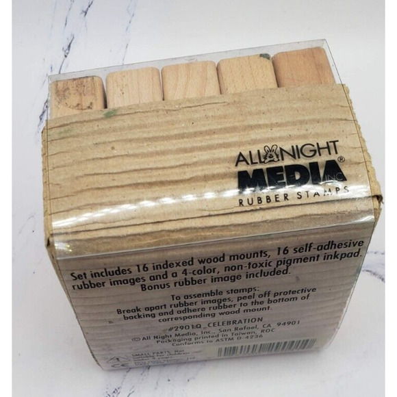 All Night Media 2901Q Symbols Set 16 Rubber Stamp Squares Holidays and Symbols - Picture 4 of 8